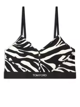Бюстгальтер-бралетт с принтом Optical Zebra TOM FORD, белый