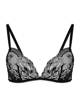 Бюстгальтер Brigitta с цветочным кружевом и треугольными чашечками La Perla, черный