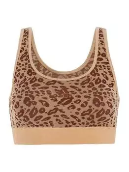 Бюстгальтер-Бюстье с глубоким вырезом для отдыха, спортивный активный бесшовный микроэластичный бюстгальтер Adidas Sportswear, коричневый