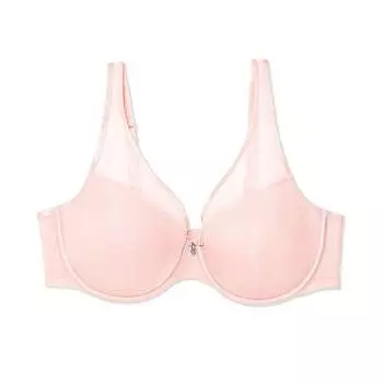 Бюстгальтер Curvy Couture Sheer Mesh Plunge T-shirt, светло-розовый
