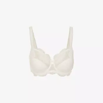 Бюстгальтер Delice из эластичного кружева на косточках с фестончатой отделкой Simone Perele, слоновая кость