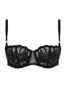 Бюстгальтер-деми из искусственной кожи Fleurs Chantelle, цвет faux leather black