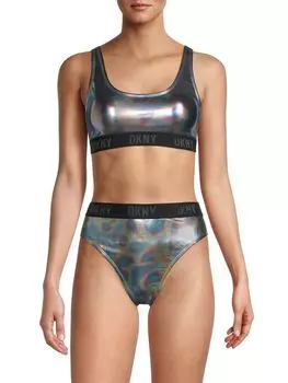 Бюстгальтер Dkny голографический спортивный, черный
