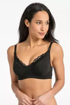 Бюстгальтер для беременных и кормящих с кружевной отделкой Jojo Maman Bb, черный