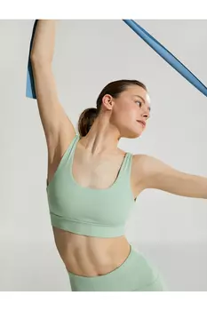 Бюстгальтер для йоги с деталью на спине Koton, зеленый