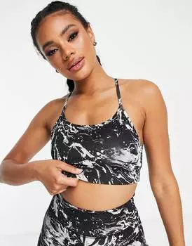 Бюстгальтер для йоги средней плотности ASOS 4505 с мраморным принтом