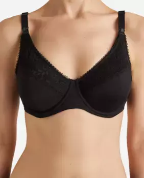 Бюстгальтер для кормления на косточках с кружевной деталью Promise, чёрный