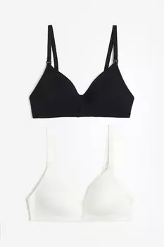 Бюстгальтер для кормления с мягкой подкладкой H&M 2 шт., черный\белый