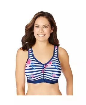 Бюстгальтер для отдыха больших размеров с застежкой спереди без косточек Comfort Choice, синий