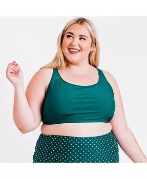 Бюстгальтер для плавания с борцовкой на спине больших размеров Calypsa, зеленый