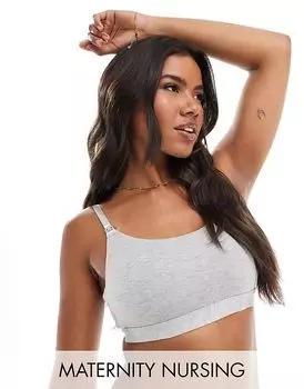 Бюстгальтер для сна и кормления MOM Maternity в сером меланже Lindex