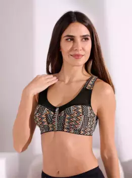 Бюстгальтер для стирки Pur Wschepur, цвет Schwarz-Papaya-Bedruckt