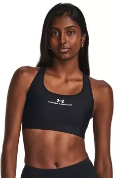 Бюстгальтер для тренировок средней интенсивности с принтом Under Armour, черный