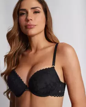 Бюстгальтер двойной пуш-ап на косточках Selmark, черный