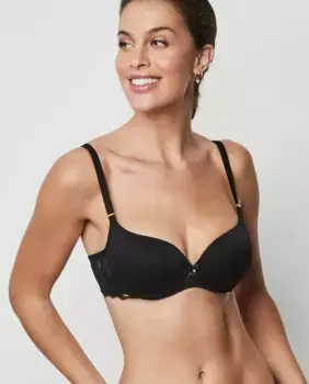 Бюстгальтер Essential с формованной чашкой, косточками и поролоном Selmark, черный