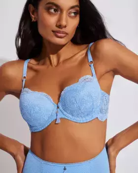 Бюстгальтер Essential с кружевной формованной чашкой Selmark, синий