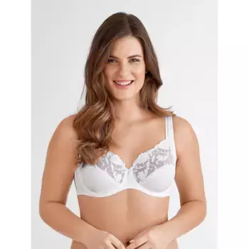 Бюстгальтер Felina на косточках "Moments", с кружевом, цветочной вышивкой, функцией поддержки и полными чашками, белый