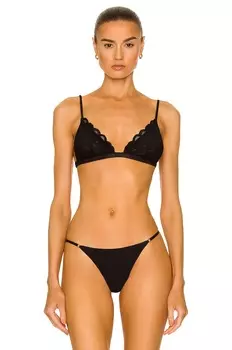 Бюстгальтер Fleur Du Mal Charlotte Lace Triangle, черный
