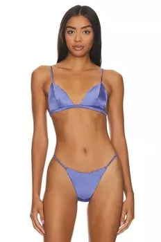 Бюстгальтер fleur du mal Luxe Triangle, цвет Periwinkle