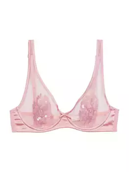 Бюстгальтер Fleur du Mal x Marilyn Monroe с аппликацией из бисера Fleur Du Mal, цвет pink lady