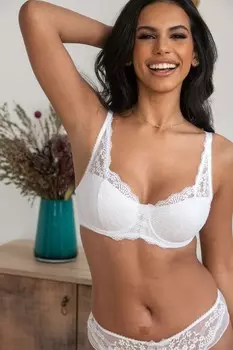 Бюстгальтер Flora для нижнего белья с легкими подкладками и на косточках Pour Moi, белый