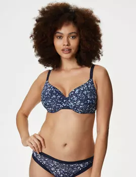 Бюстгальтер-футболка Flexifit с полной чашкой и цветочным принтом A-E Body