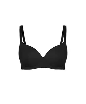 Бюстгальтер-футболка из хлопка Smooth & Chic больших размеров CITY CHIC, черный