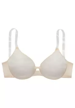 Бюстгальтер-футболка LASCANA, цвет Beige/Light beige