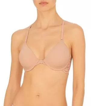 Бюстгальтер-футболка Natori Lush с застежкой спереди и контуром-борцовкой, розовый