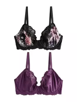 Бюстгальтер-футболка Next, цвет Lavender/Berry/Black