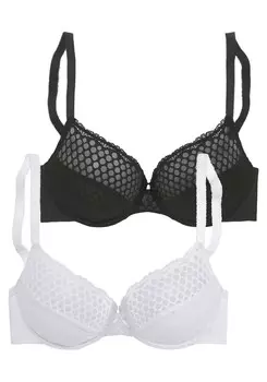 Бюстгальтер-футболка PETITE FLEUR, черный/белый