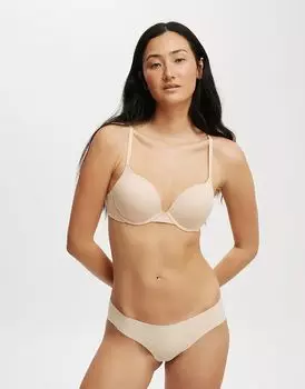 Бюстгальтер-футболка Push Up2 Ultimate Comfort бежевого цвета Cotton:On