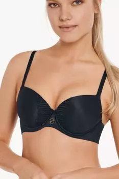 Бюстгальтер-футболка с формованной чашкой из пеноматериала 'Ivonne' на косточках Lisca, черный