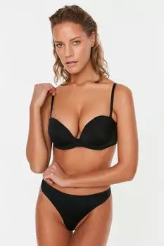 Бюстгальтер-футболка Trendyol Extra Push-Up, черный