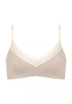 Бюстгальтер Go ribed wireless с кружевными деталями Sloggi, серый