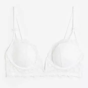 Бюстгальтер H&amp;M Padded Underwire Lace, белый