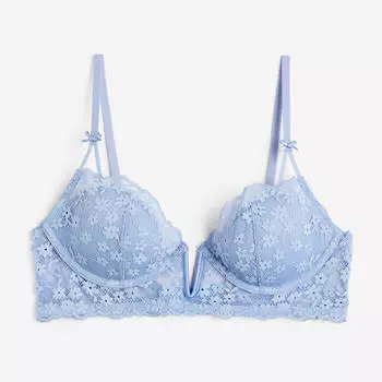 Бюстгальтер H&amp;M Padded Underwire Lace, синий