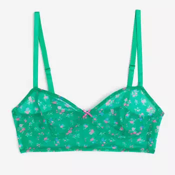 Бюстгальтер H&amp;M Soft-cup Mesh, зеленый