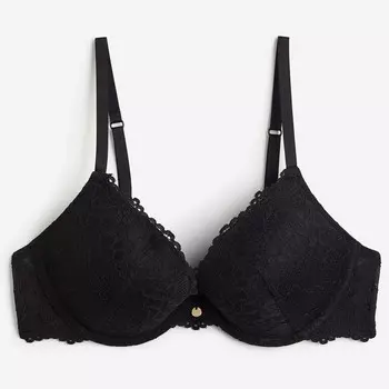 Бюстгальтер H&M Lace Push-up, черный