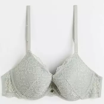 Бюстгальтер H&M Lace Push-up, светло-бирюзовый
