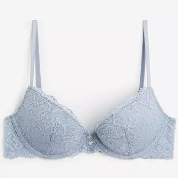 Бюстгальтер H&M Lace Super Push-up, светло-голубой