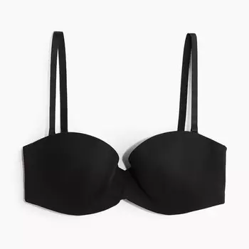 Бюстгальтер H&M Padded Microfiber Balconette, черный