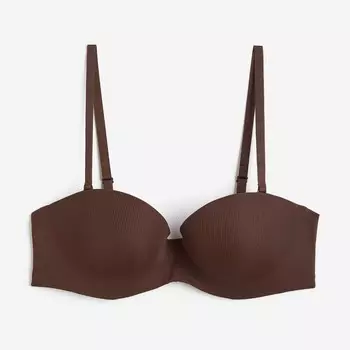 Бюстгальтер H&M Padded Microfiber Balconette, темно-коричневый