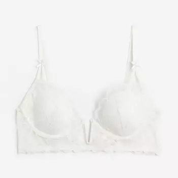 Бюстгальтер H&M Padded Underwire Lace, белый