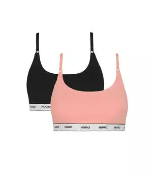 Бюстгальтер Hugo Bodywear 2-pack TWIN BRALETTE STRIPE, черный