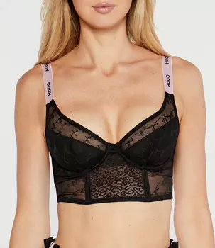 Бюстгальтер Hugo Bodywear CROP TOP SPORTY LACE, черный