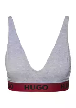 Бюстгальтер HUGO с треугольными чашками "TRIANGLE PADD.SPORTY", с манжетами с логотипом, серый
