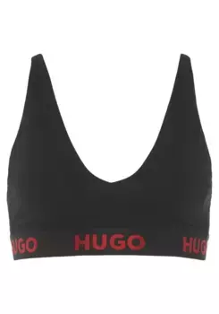 Бюстгальтер HUGO с треугольными чашками "TRIANGLE PADD.SPORTY", с манжетами с логотипом, черный