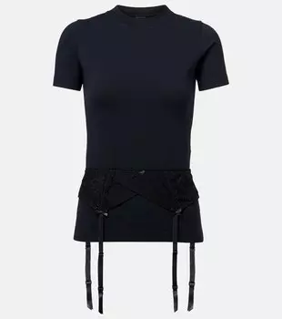 Бюстгальтер и майка из хлопкового джерси Balenciaga, Faded Black