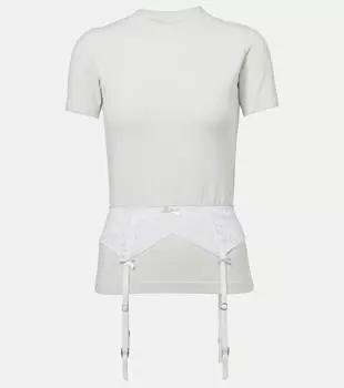 Бюстгальтер и майка из хлопкового джерси Balenciaga, Dirty White